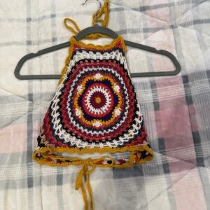 Multicolor Crochet Halter Top